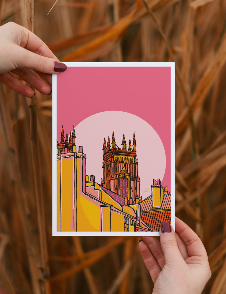 York minster art print, colourful art print