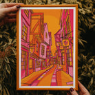 York shambles art print, colourful wall art