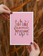 Positive quote wall art, colourful art print