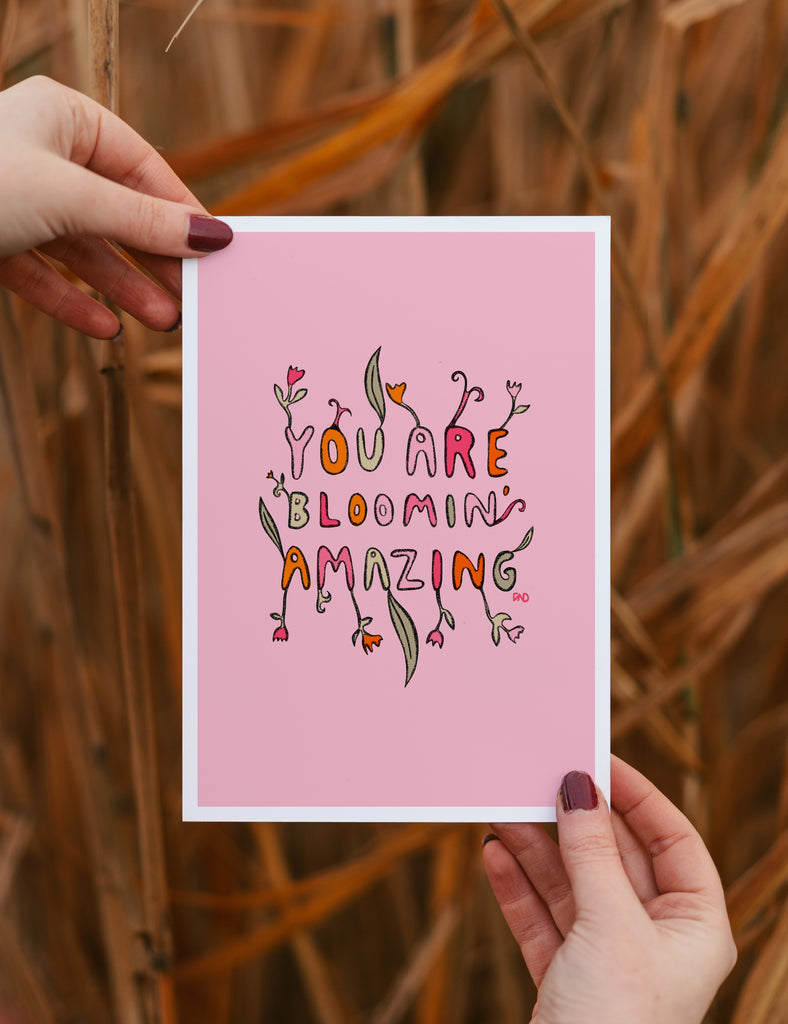 Positive quote wall art, colourful art print
