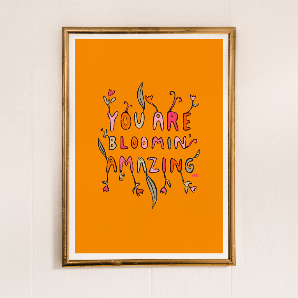 Positive quote wall art, colourful art print